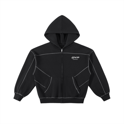 OYP Black Hoodie mit Reißverschluss, stilvolle Passform und bequemer Stoff für den individuellen Stil.
